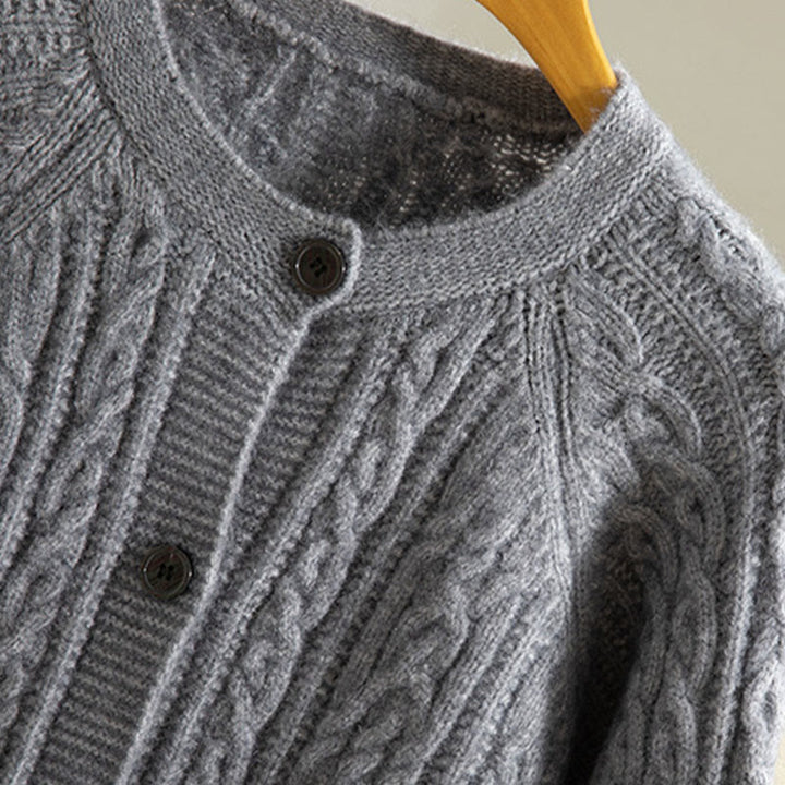 Buddha Stonesカジュアル 冬 ツイストボタンデザイン コットン レディース 長袖 ニットカーディガン - image 19