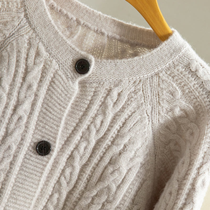 Buddha Stonesカジュアル 冬 ツイストボタンデザイン コットン レディース 長袖 ニットカーディガン - image 34