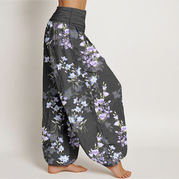 Buddha Stonesコットン 星型 トランペット型 花柄 レディース 伸縮性ウエスト ハーレムパンツ - image 2