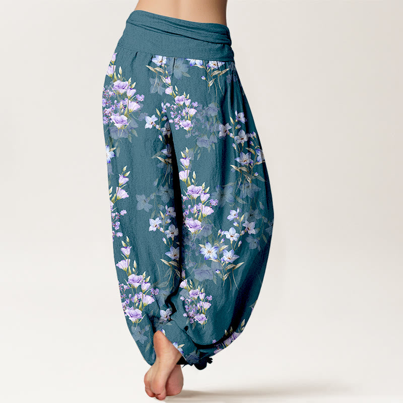 Buddha Stonesコットン 星型 トランペット型 花柄 レディース 伸縮性ウエスト ハーレムパンツ - image 6