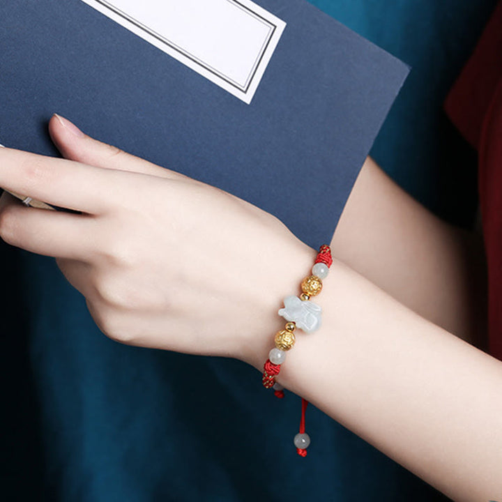 Buddha Stones十二支 翡翠 シルバービーズ 馬年赤紐幸運ブレスレット - image 15