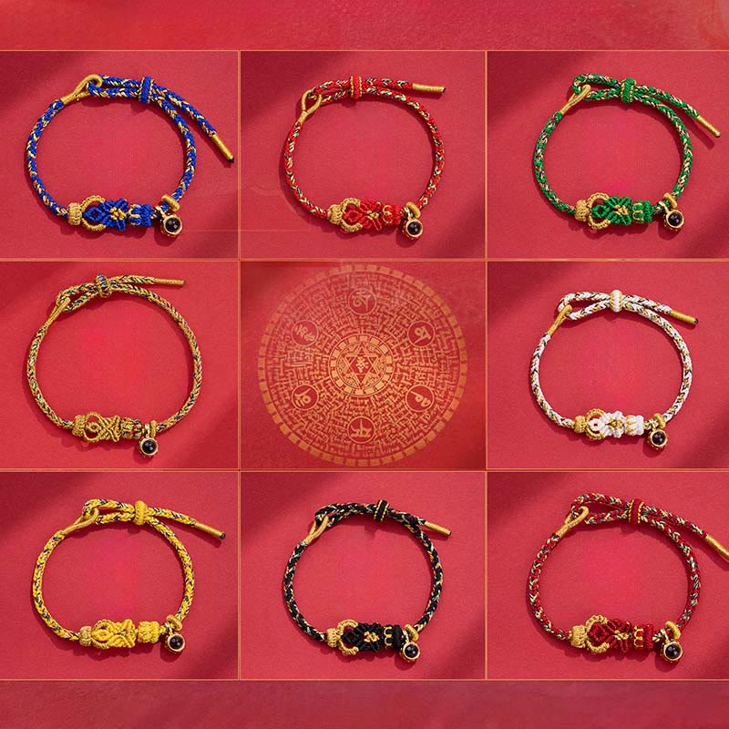 Buddha Stonesの紐状の投影石の手編みの仏結びのつながりのブレスレット - image 12