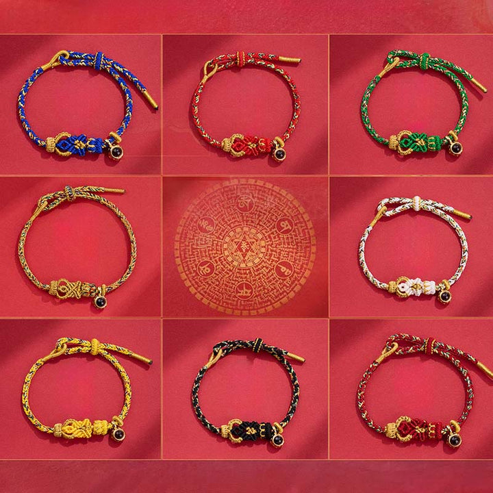 Buddha Stonesの紐状の投影石の手編みの仏結びのつながりのブレスレット - image 12