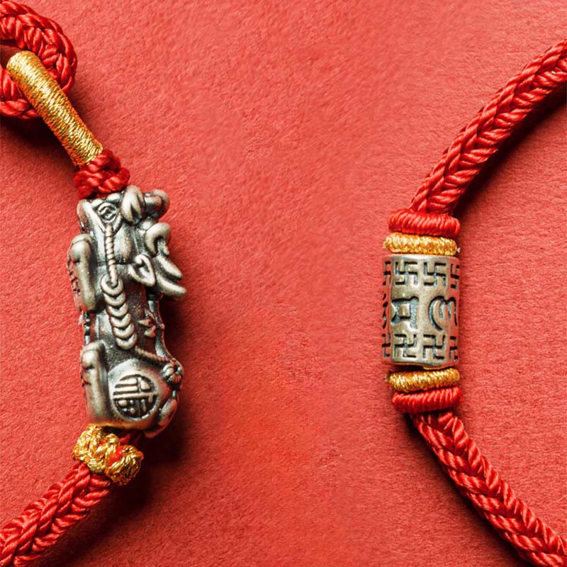 Buddha Stones925 スターリングシルバーPiXiuオーム・マニ・パドメ・フム守護紐ブレスレット - image 11