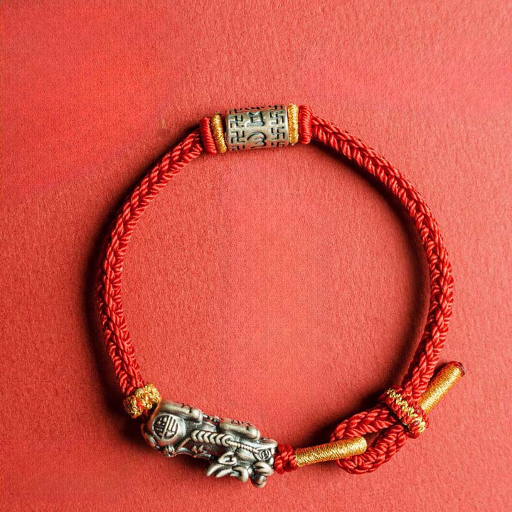 Buddha Stones925 スターリングシルバーPiXiuオーム・マニ・パドメ・フム守護紐ブレスレット - image 4