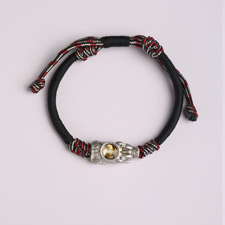 Buddha Stones貂秀 富運 手編みロープブレスレット - 黒赤ロープ（手首周り：14～24cm） - image 6