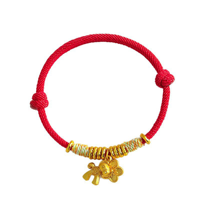 Buddha Stones馬年の花チャーム赤紐のつながり ハンドメイドブレスレット - image 4