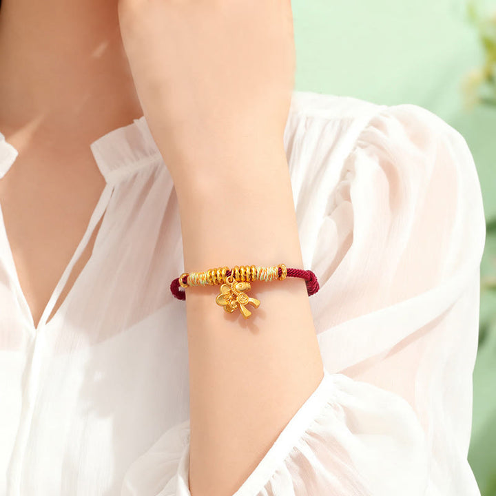 Buddha Stones馬年の花チャーム赤紐のつながり ハンドメイドブレスレット - image 11