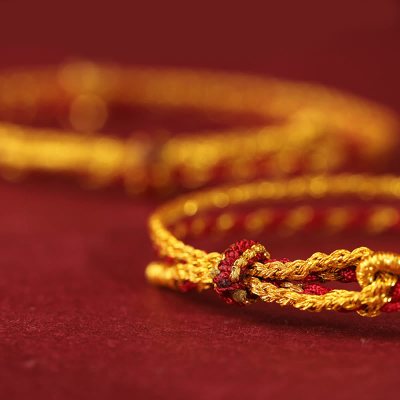 Buddha Stones999ゴールドビーズ 馬年 ダブルラップ ゴールデン赤紐幸運ブレスレット - image 13