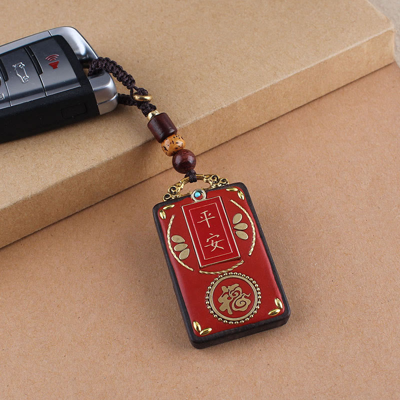 Buddha Stones、黒檀の花、鯉、風のキャラクターボタンロープキーホルダー - image 8