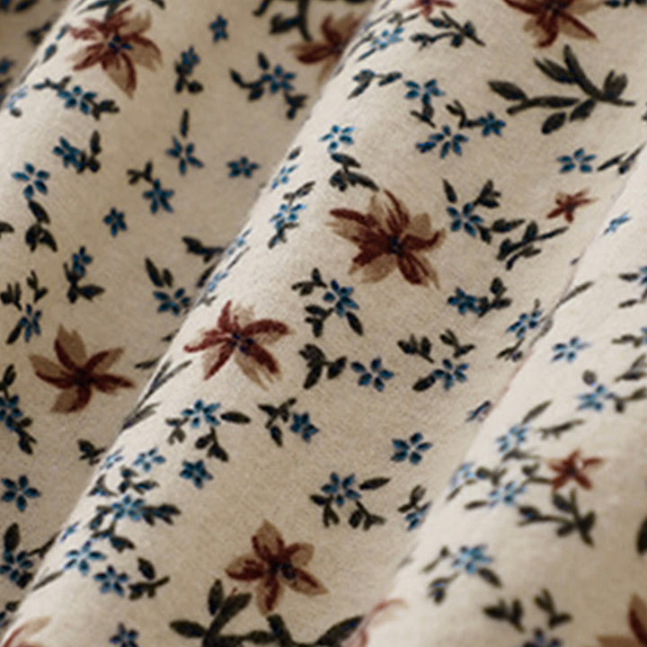 Buddha Stones秋の花柄プリント ボタンダウンデザイン レディース コットン 長袖シャツ - image 14