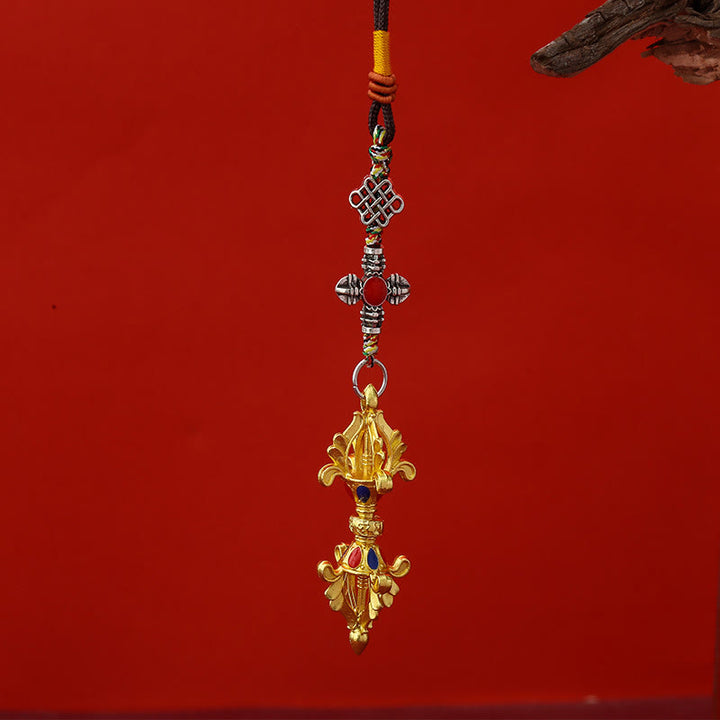 Buddha Stones金剛杵 悟りのロープ キーチェーン - 金 - image 2