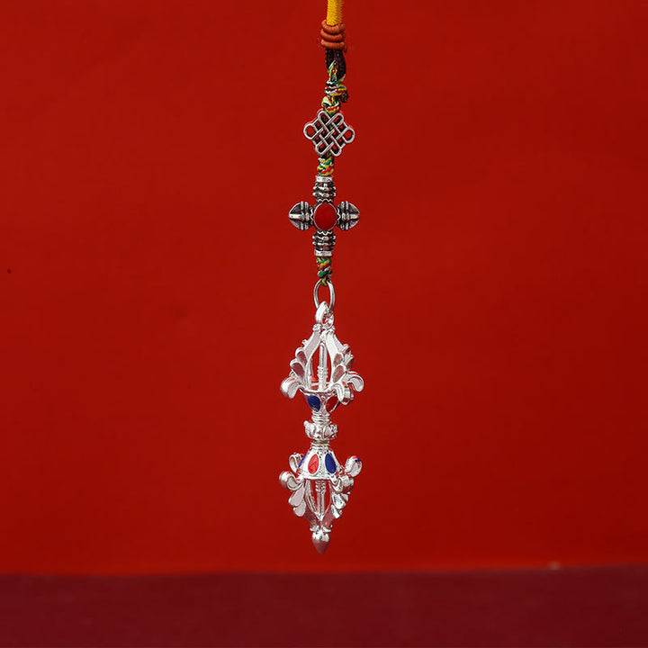 Buddha Stones金剛杵 悟りのロープ キーチェーン - 銀 - image 3