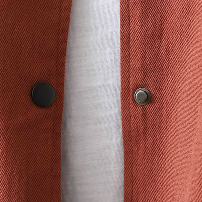 Buddha Stones秋冬 ボタンダウン レディース コットン 長袖 アウタージャケット ポケット付き - image 3