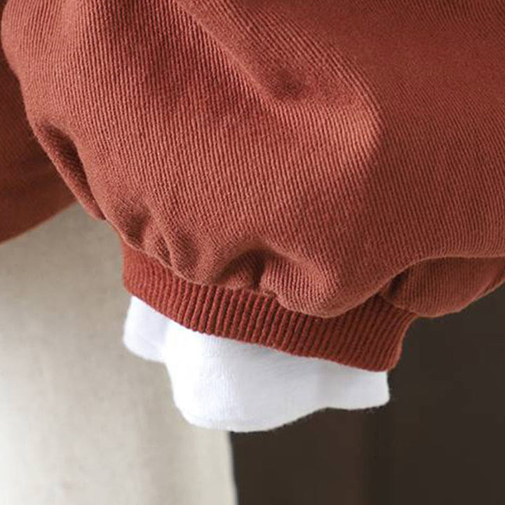 Buddha Stones秋冬 ボタンダウン レディース コットン 長袖 アウタージャケット ポケット付き - image 5