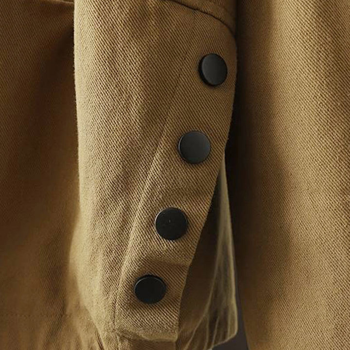 Buddha Stones秋冬 ボタンダウン レディース コットン 長袖 アウタージャケット ポケット付き - image 23