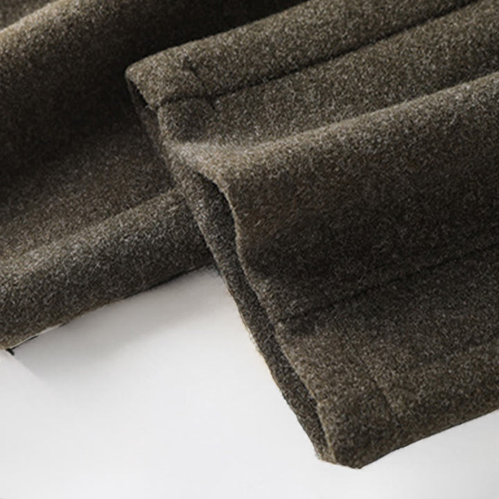 Buddha Stonesプレーンボタンコットン厚手ウールレディースワイドレッグパンツ（ポケット付き） - image 4