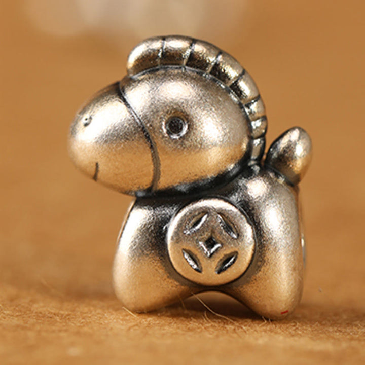 Buddha Stones999スターリングシルバー 馬年福文字チャームストリング編み込み幸運ブレスレット - image 6