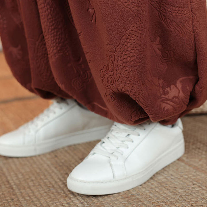 Buddha Stones 2点セット 秋冬 メンズ 唐装 ドラゴン カエルボタン コットン 長袖 ジャケット パンツ セット - image 21