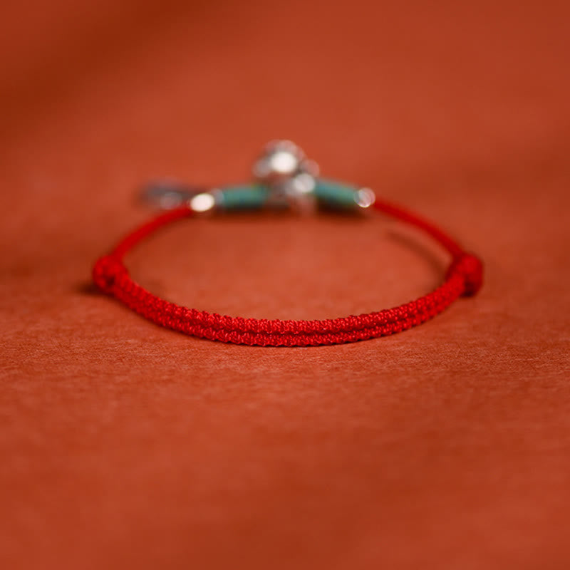 Buddha Stones999スターリングシルバー 馬年 925スターリングシルバー 平和と喜びのチャームストリング 編み込み幸運ブレスレットアンクレット - image 3