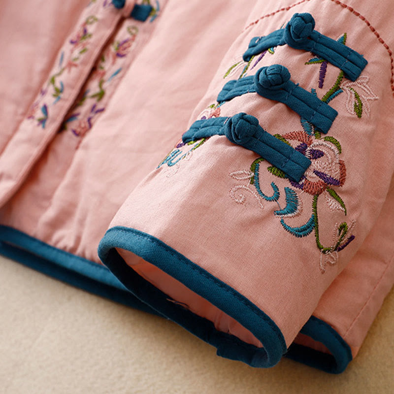 Buddha Stones冬 花刺繍 カエルボタン 長袖 レディース サーマルジャケット - image 13