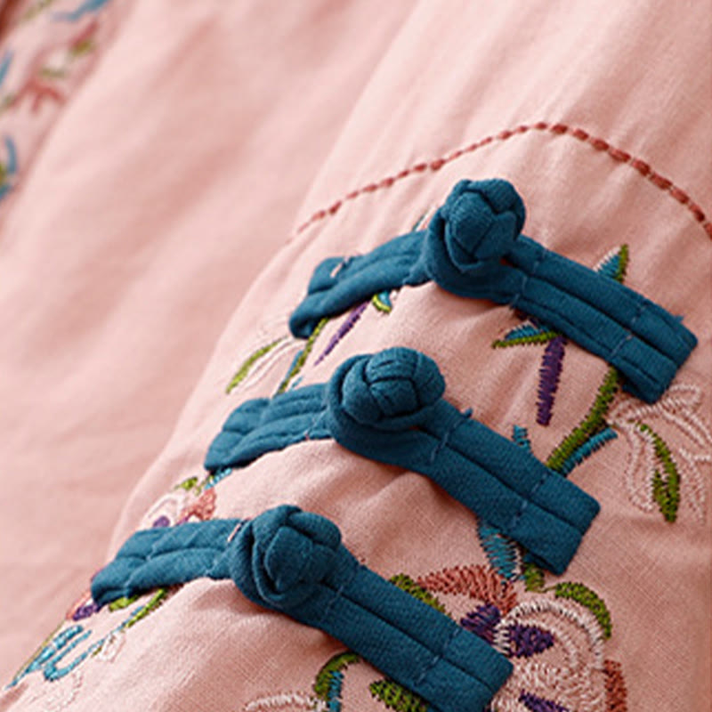 Buddha Stones冬 花刺繍 カエルボタン 長袖 レディース サーマルジャケット - image 14