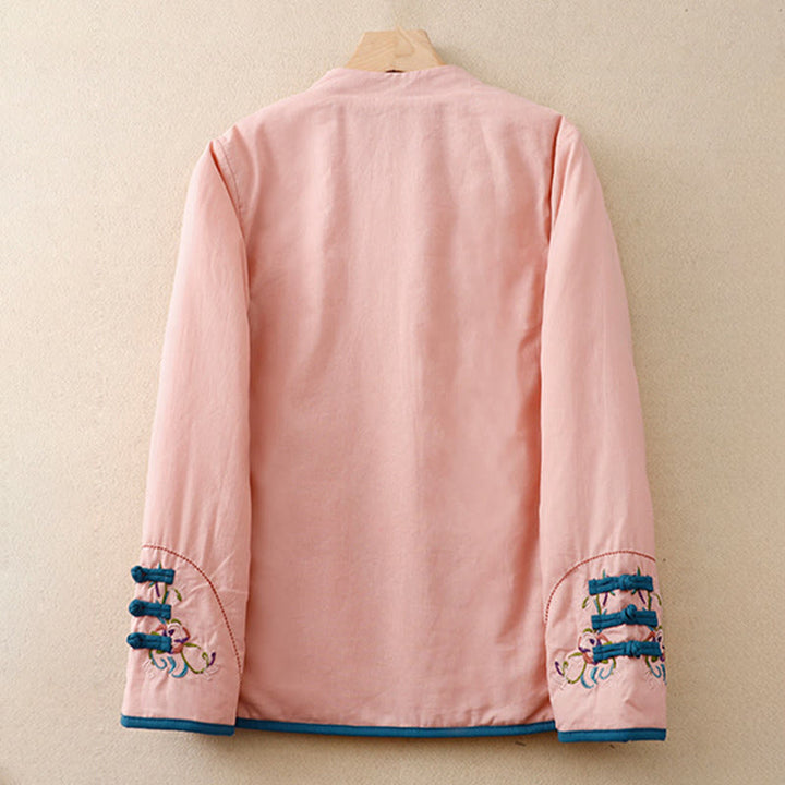 Buddha Stones冬 花刺繍 カエルボタン 長袖 レディース サーマルジャケット - image 8