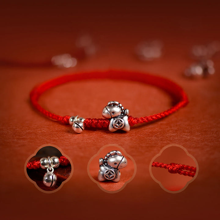 Buddha Stones999スターリングシルバー 馬年 925スターリングシルバー ベルストリング 幸運 子供 大人 ブレスレット アンクレット - image 5