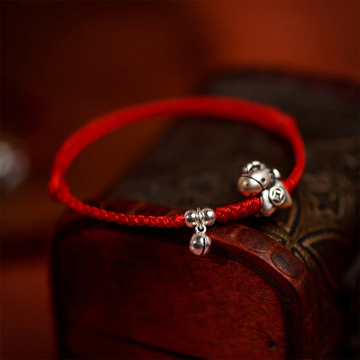 Buddha Stones999スターリングシルバー 馬年 925スターリングシルバー ベルストリング 幸運 子供 大人 ブレスレット アンクレット - image 7