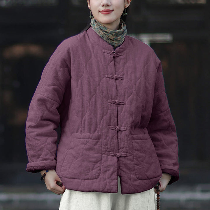 Buddha Stones冬用 カーブライン カエルボタン ラミーコットン 長袖 レディース サーマルジャケット ポケット付き - image 42