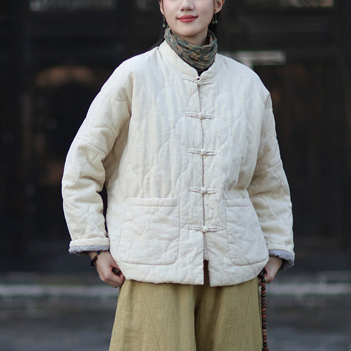 Buddha Stones冬用 カーブライン カエルボタン ラミーコットン 長袖 レディース サーマルジャケット ポケット付き - image 22