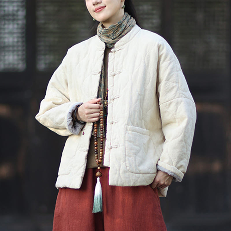 Buddha Stones冬用 カーブライン カエルボタン ラミーコットン 長袖 レディース サーマルジャケット ポケット付き - image 28