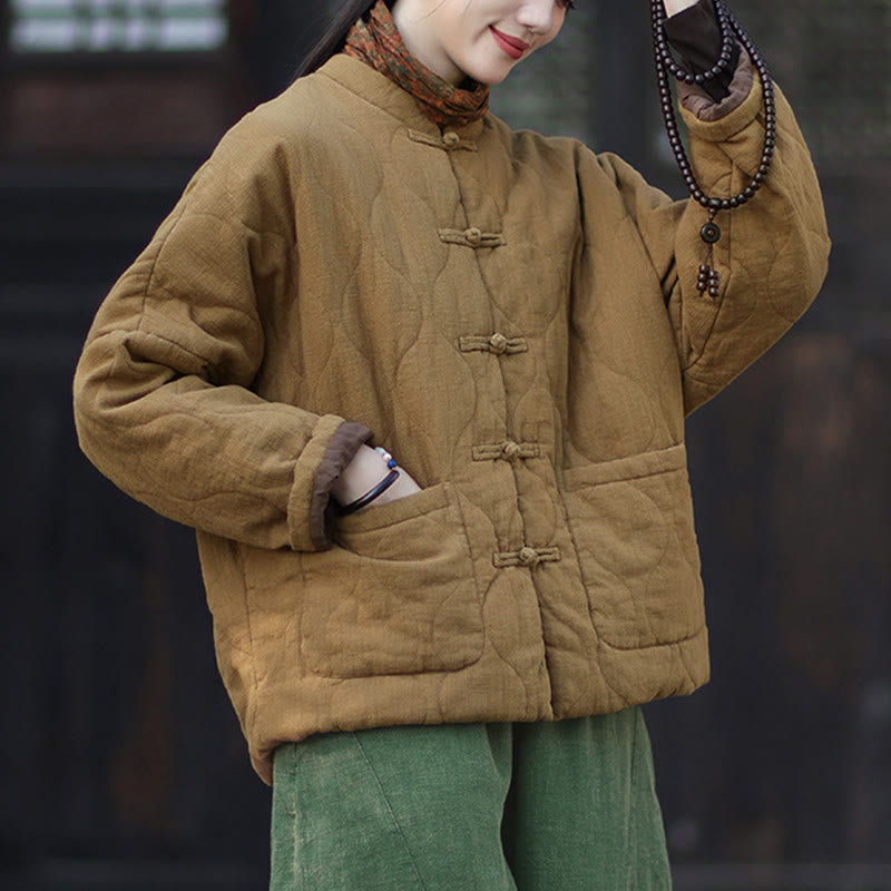 Buddha Stones冬用 カーブライン カエルボタン ラミーコットン 長袖 レディース サーマルジャケット ポケット付き - image 36