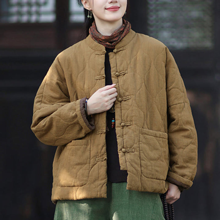 Buddha Stones冬用 カーブライン カエルボタン ラミーコットン 長袖 レディース サーマルジャケット ポケット付き - image 37