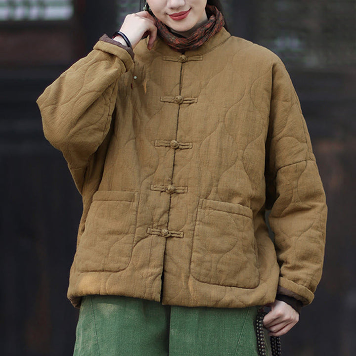 Buddha Stones冬用 カーブライン カエルボタン ラミーコットン 長袖 レディース サーマルジャケット ポケット付き - image 31