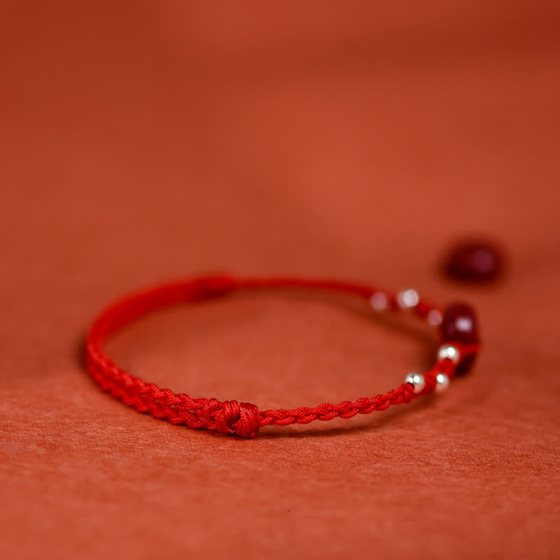 Buddha Stones辰砂平和のお守りチャームハンドメイド 紐 調節可能良縁祈願ブレスレット アンクレット - image 3