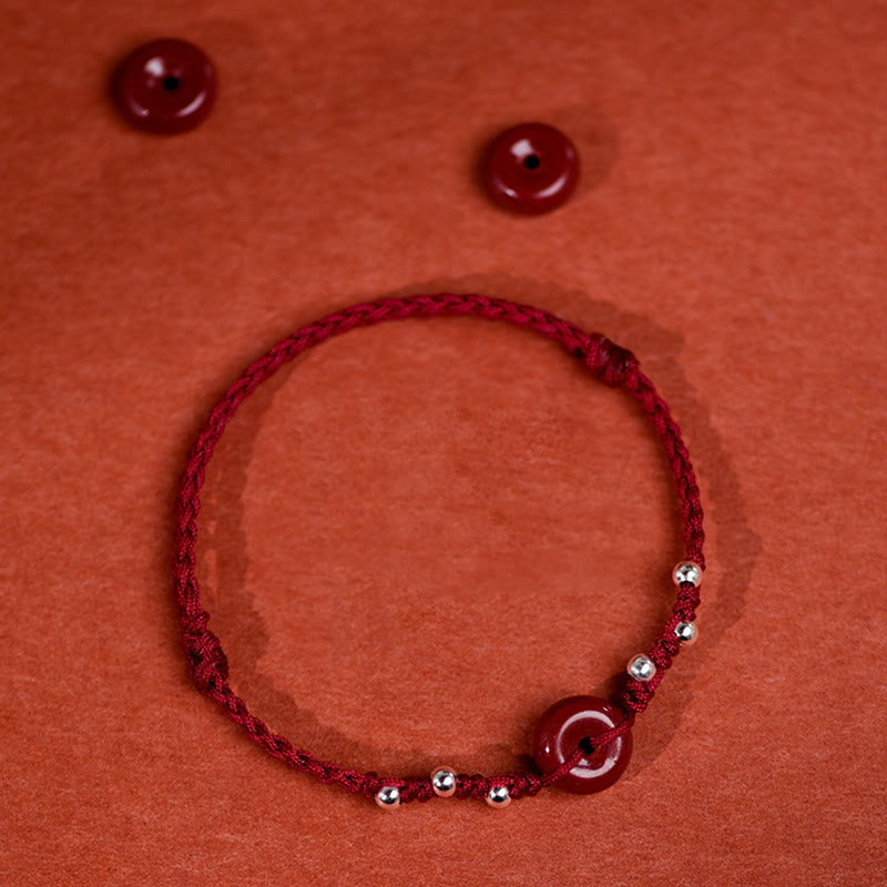 Buddha Stones辰砂平和のお守りチャームハンドメイド 紐 調節可能良縁祈願ブレスレット アンクレット - image 14