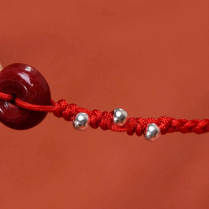 Buddha Stones辰砂平和のお守りチャームハンドメイド 紐 調節可能良縁祈願ブレスレット アンクレット - image 7