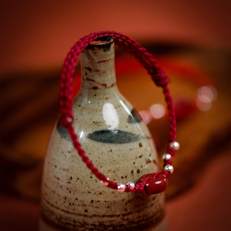 Buddha Stones辰砂平和のお守りチャームハンドメイド 紐 調節可能良縁祈願ブレスレット アンクレット - image 17