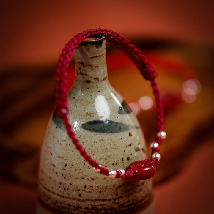 Buddha Stones辰砂平和のお守りチャームハンドメイド 紐 調節可能良縁祈願ブレスレット アンクレット - image 17