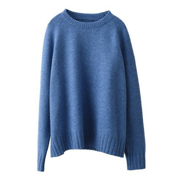 Buddha Stones冬用クルーネック 暖かい 長袖 レディース コットン ニットセーター - image 3