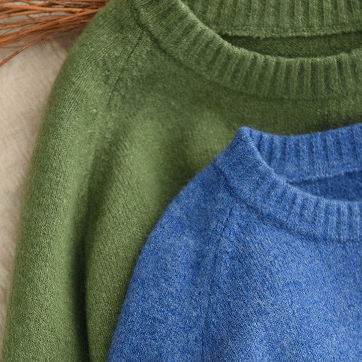 Buddha Stones冬用クルーネック 暖かい 長袖 レディース コットン ニットセーター - image 8