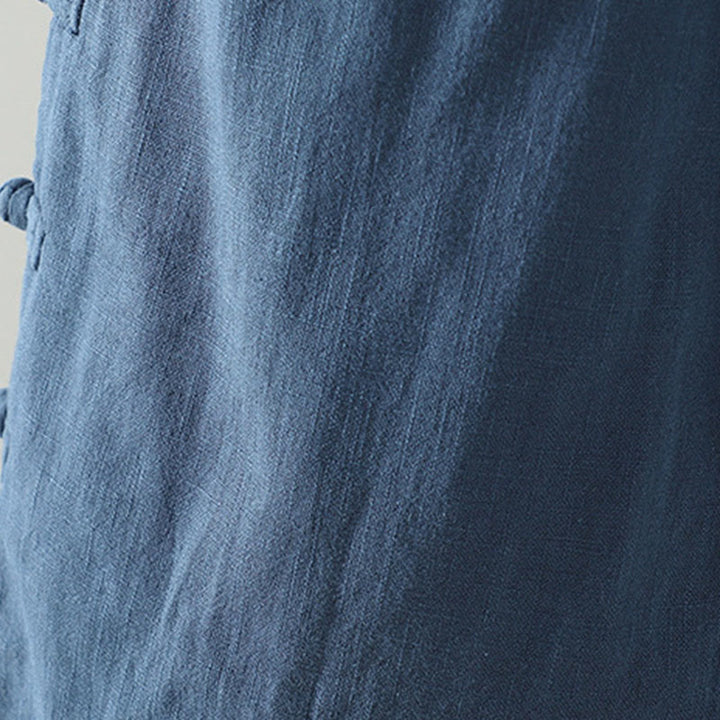 Buddha Stones冬用 伸縮性ウエスト カエルボタンデザイン コットン サーマル レディース ストレートレッグパンツ ポケット付き - image 4