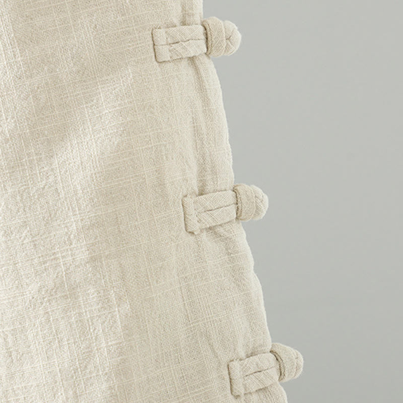 Buddha Stones冬用 伸縮性ウエスト カエルボタンデザイン コットン サーマル レディース ストレートレッグパンツ ポケット付き - image 16