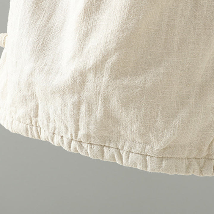 Buddha Stones冬用 伸縮性ウエスト カエルボタンデザイン コットン サーマル レディース ストレートレッグパンツ ポケット付き - image 17