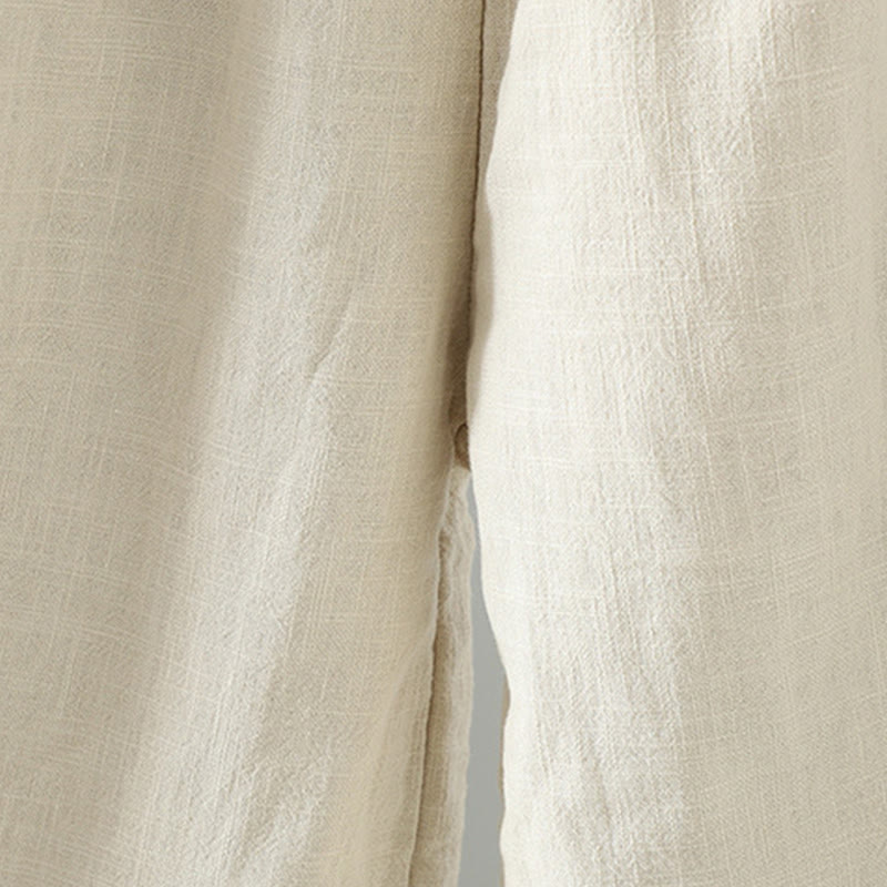 Buddha Stones冬用 伸縮性ウエスト カエルボタンデザイン コットン サーマル レディース ストレートレッグパンツ ポケット付き - image 14