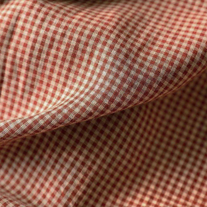 Buddha Stones秋 チェック柄 ボタンダウン フリルカラー 長袖 レディース コットンシャツ - image 11