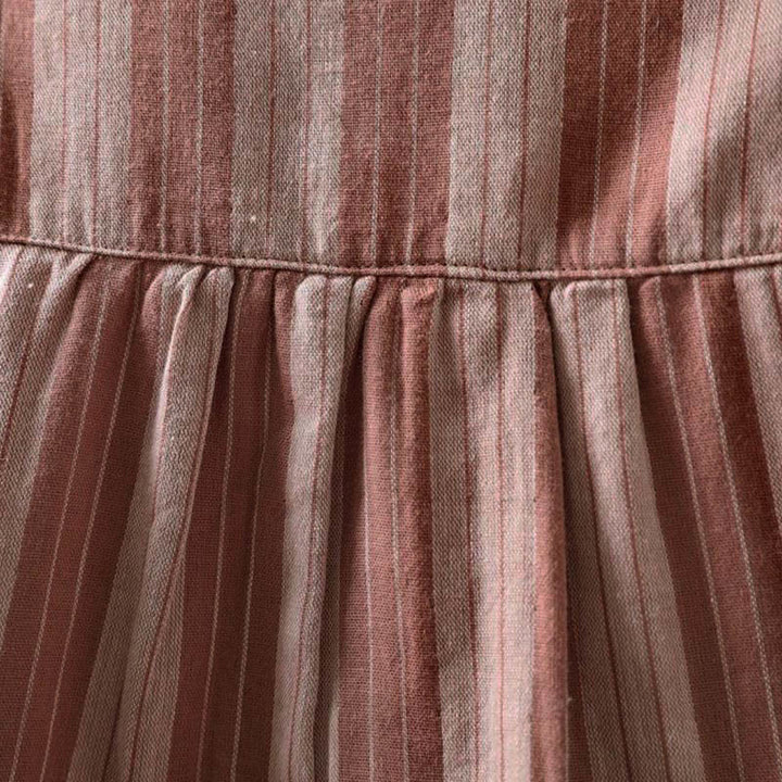 Buddha Stones秋 縦縞 ボタンダウン スタンドカラー 長袖 レディース コットンシャツ - image 19