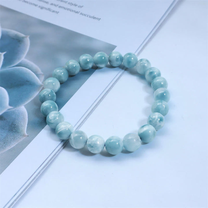 Buddha Stones天然ラリマーの知恵と自信のブレスレット - image 4