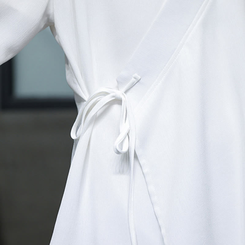 Buddha Stones 2点セット 秋 編み上げ 竹刺繍 コットン 着物 アンクル丈パンツ ポケット付き メンズ 瞑想用 布セット - image 18